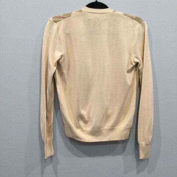 Ralph Lauren Womens Linen Blend Cardigan Size Small Argyle Cream Preppy Twee - Picture 4 of 7